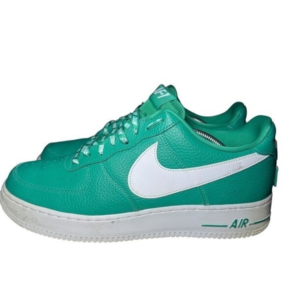 Nike Air Force 1 Low Green White Leather Sneakers Shoes Size 11.5